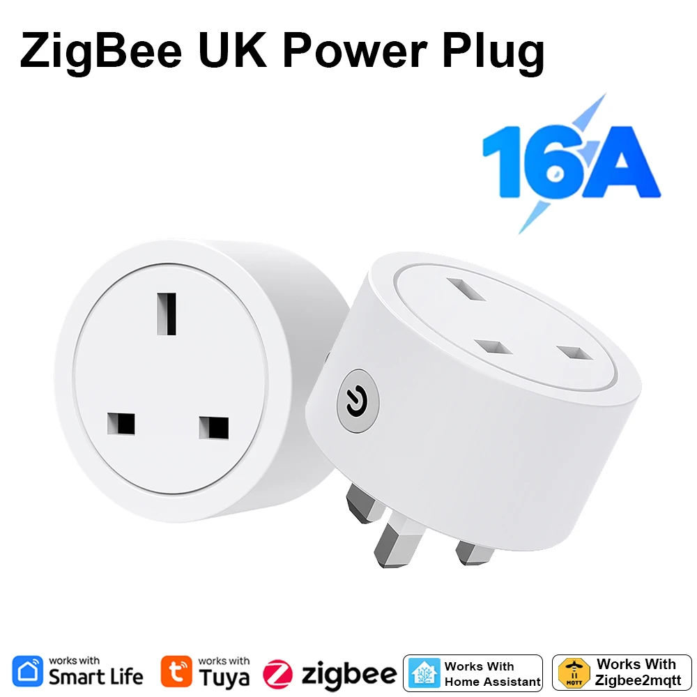 Smart Home Energy App - Умная розетка Zigbee 16A (стандарт Великобритании)
