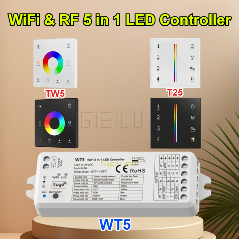 Wifi Led Dimmer - Светодиодный контроллер Wi-Fi 5 в 1