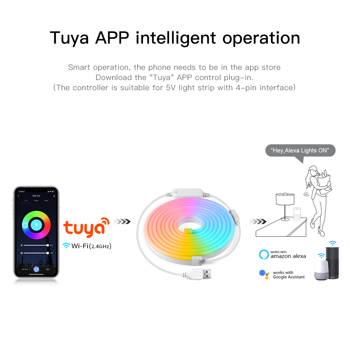 USB 5V TUYA Smart WiFi RGB Кон – обзор и цена Wifi Led Dimmer
