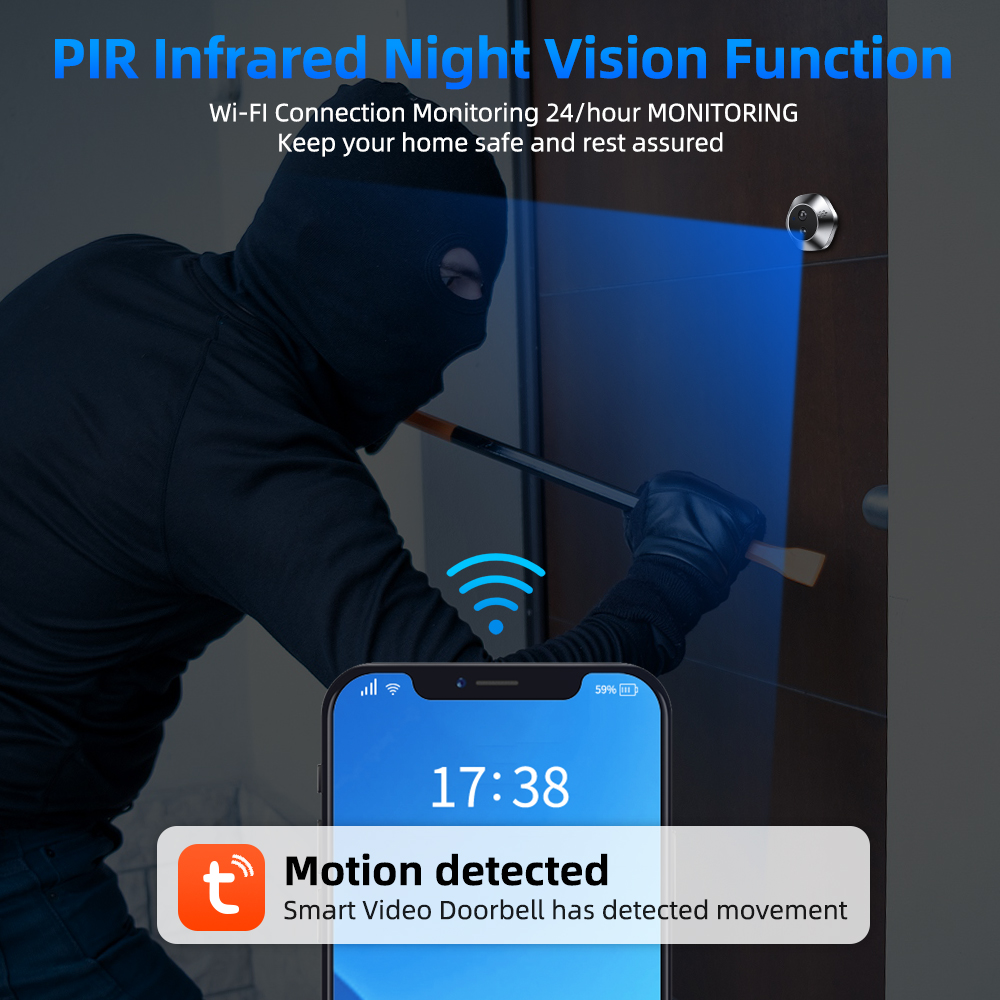 1080P Wi-Fi глазок Tuya умный  – обзор и цена Smart Home Cctv