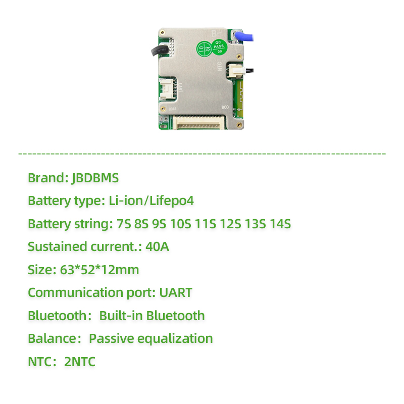 7S~14S JBD BMS 40A Встроенная  – обзор и цена Smart Home Energy Management